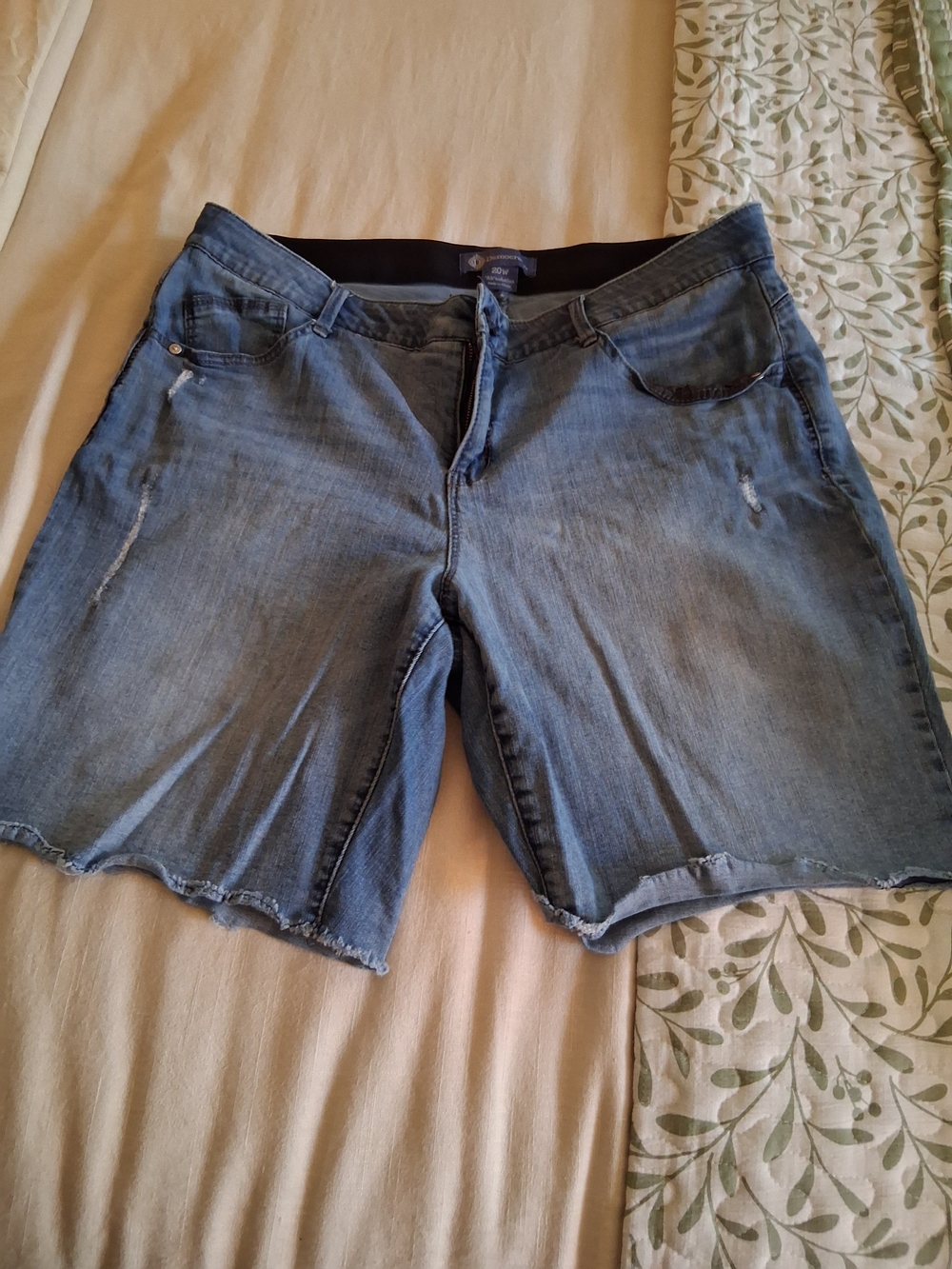 Democracy Distressed Light Blue Denim Shorts